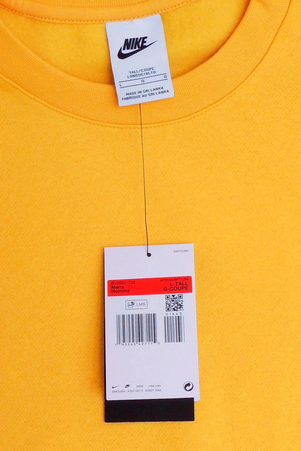 Crewneck Nike Sportswear Club Fleece Vivid Sulfur 2021 | Talla M, L, XL